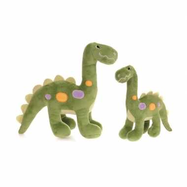 2x pluche dino knuffels 22 en 27 cm speelgoed