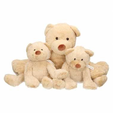 3x pluche mama en kind boogy knuffelberen 35/24 cm knuffels