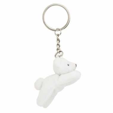 8x pluche ijsbeer knuffel sleutelhanger 6 cm