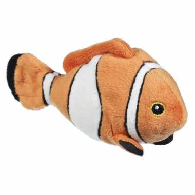 Knuffel clownvis oranje/wit 13 cm