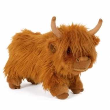 Pluche bruine schotse hooglander koe/koeien knuffel 30 cm