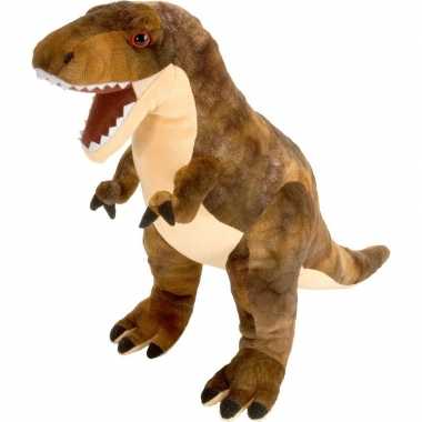 Pluche bruine t rex dinosaurus knuffel 25 cm