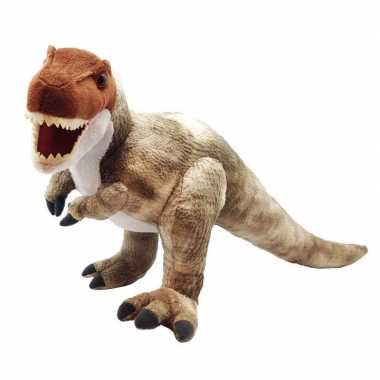 Pluche bruine t rex dinosaurus knuffel mega 38 cm