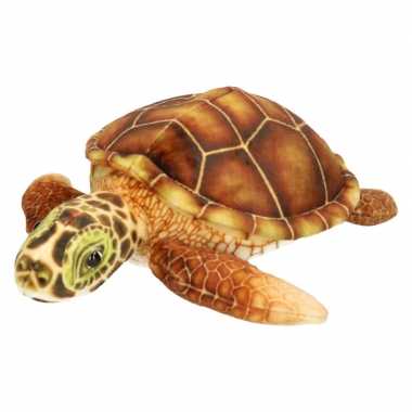 Pluche bruine zeeschildpad knuffel 25 cm speelgoed