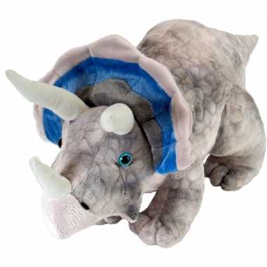 Pluche grijze triceratops dinosaurus knuffel 25 cm