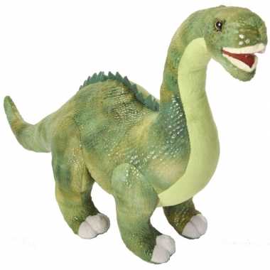 Pluche groene diplodocus dinosaurus knuffel mega 38 cm