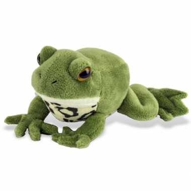 Pluche groene knuffel kikker 18 cm