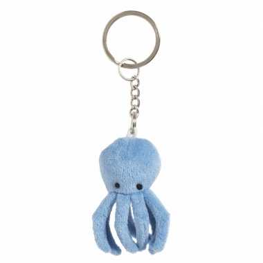 Pluche octopus knuffel sleutelhanger 6 cm
