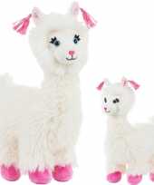 2x pluche witte alpacas lamas knuffels 22 en 36 cm speelgoed