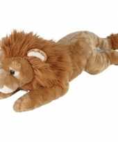 Grote pluche bruine liggende leeuw knuffel 60 cm speelgoed