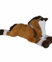 Grote pluche knuffel paard bruin wit 120 cm speelgoed
