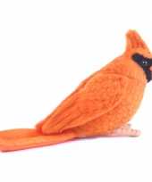 Hansa pluche kardinaal vogel knuffel 9 cm