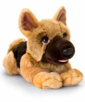 Keel toys pluche bruine herdershond honden knuffel 37 cm