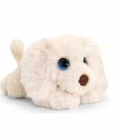 Keel toys pluche witte labradoodle honden knuffel 37 cm