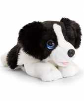 Keel toys pluche zwart witte border collie honden knuffel 32 cm