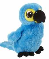 Knuffel papegaai fel blauw 41 cm knuffel