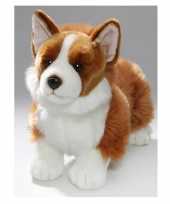 Pluche bruin witte corgi hond honden knuffel 35 cm speelgoed