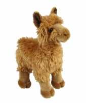 Pluche bruine alpaca lama knuffel 28 cm speelgoed