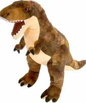 Pluche bruine t rex dinosaurus knuffel 25 cm