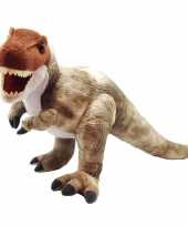 Pluche bruine t rex dinosaurus knuffel mega 38 cm