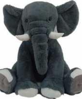 Pluche donkergrijze olifant olly knuffel 84 cm speelgoed