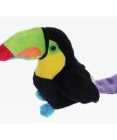 Pluche gekleurde toekan vogel knuffel 15 cm speelgoed