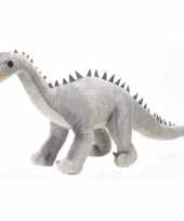 Pluche grijze diplodocus dinosaurus mega knuffel 71 cm
