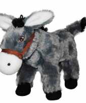 Pluche grijze ezel knuffel 34 cm speelgoed