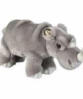 Pluche grijze neushoorn knuffel 28 cm speelgoed
