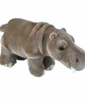 Pluche grijze nijlpaard knuffel 28 cm speelgoed