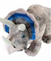Pluche grijze triceratops dinosaurus knuffel 25 cm