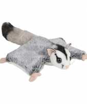 Pluche grijze vliegende eekhoorns knuffel 34 cm speelgoed