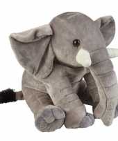 Pluche grijze zittende olifant knuffel 38 cm speelgoed