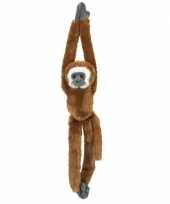 Pluche hangende bruine gibbon aap apen knuffel 51 cm