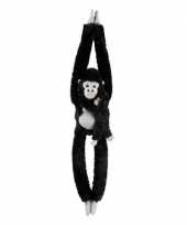 Pluche hangende zwarte gorilla aap apen knuffel 84 cm speelgoed