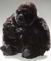 Pluche knuffel gorilla met baby 28 cm