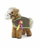 Pluche knuffel paard pony bruin 23 cm speelgoed