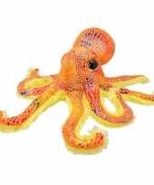 Pluche octopus knuffel oranje glitter 25 cm