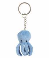 Pluche octopus knuffel sleutelhanger 6 cm