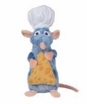 Pluche rat knuffel remy ratatouille met kaasje 25 cm