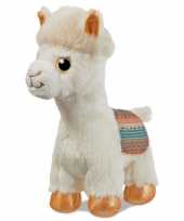 Pluche witte alpaca lama knuffel 18 cm speelgoed