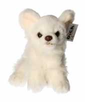 Pluche witte chihuahua hond knuffel 17 cm