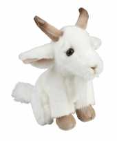 Pluche witte geit knuffel 18 cm speelgoed