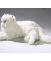 Pluche witte katten knuffel 35 cm