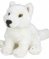 Pluche witte wolf wolven knuffel 18 cm speelgoed