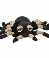 Pluche zwart gouden spin knuffel met glitters 13 cm speelgoed