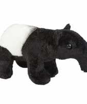 Pluche zwart witte tapir knuffel 19 cm speelgoed