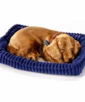 Slapende dachshund teckel knuffel