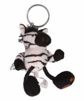 Sleutelhanger pluche zebra mini knuffel 10 cm