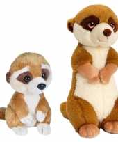 Stokstaartjes familie knuffels set van 2x stuks 10287738